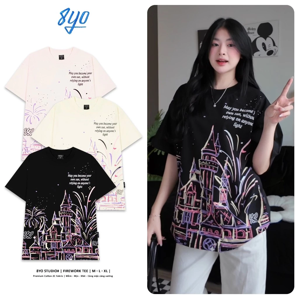 Áo Thun 8YO FIREWORK Tee Cotton Mềm Mịn Mát - Áo Phông Local Brand Unisex Nam Nữ Form Rộng