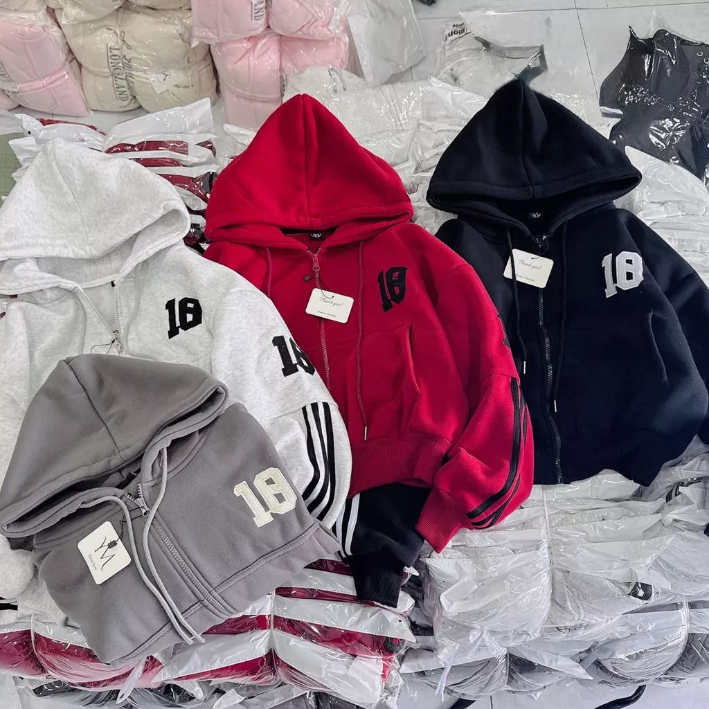 Áo Khoác Nỉ Hoodie Boxy Lửng Form Rộng Vải Dày Khóa Kéo Có Mũ Tay In Phong Cách Hàn Quốc LANO STORE