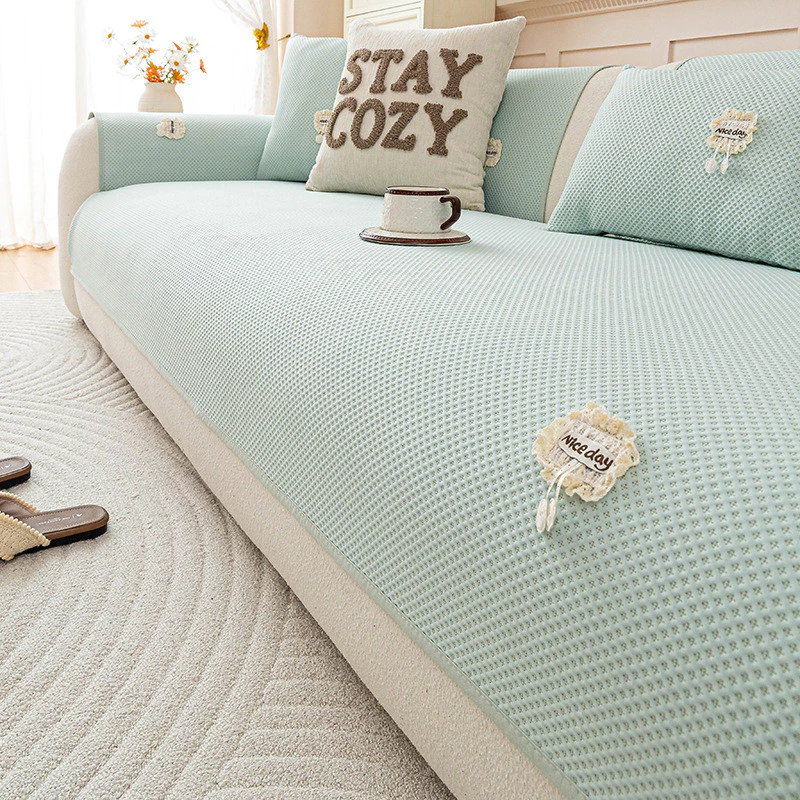 [Sản phẩm mới] Phong cách đơn giản Mùa hè Vải dệt kim mát mẻ Đệm Sofa Ice Silk Thoáng khí Thân thiện với da Chống trượt Chống mài mòn