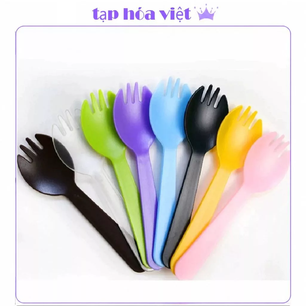 (1KG) BỊCH NĨA NHỰA dùng 1 lần ăn bánh kem, thìa nhựa ăn bánh