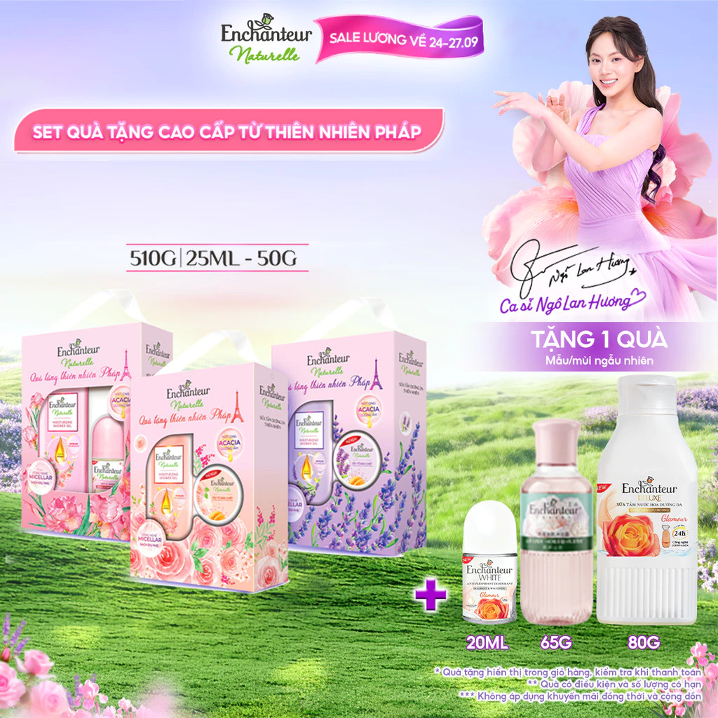 [HỘP QUÀ] Hộp Quà Tặng Cao Cấp Enchanteur Naturelle Thiên Nhiên Pháp 510g