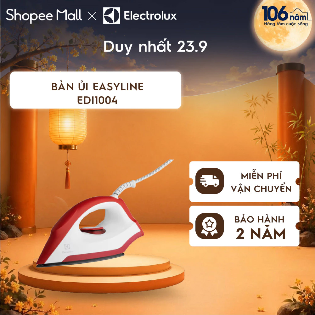 Bàn ủi khô Electrolux EasyLine - EDI1004 - Mặt đế chống dính, là ủi dễ dàng và mượt mà