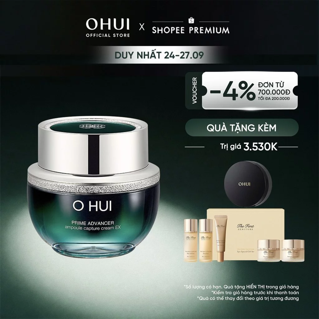 [Bản nâng cấp] Kem dưỡng chống lão hoá, củng cố tầng cốt lõi OHUI Prime Advancer Ampoule Capture Cream EX 50ml