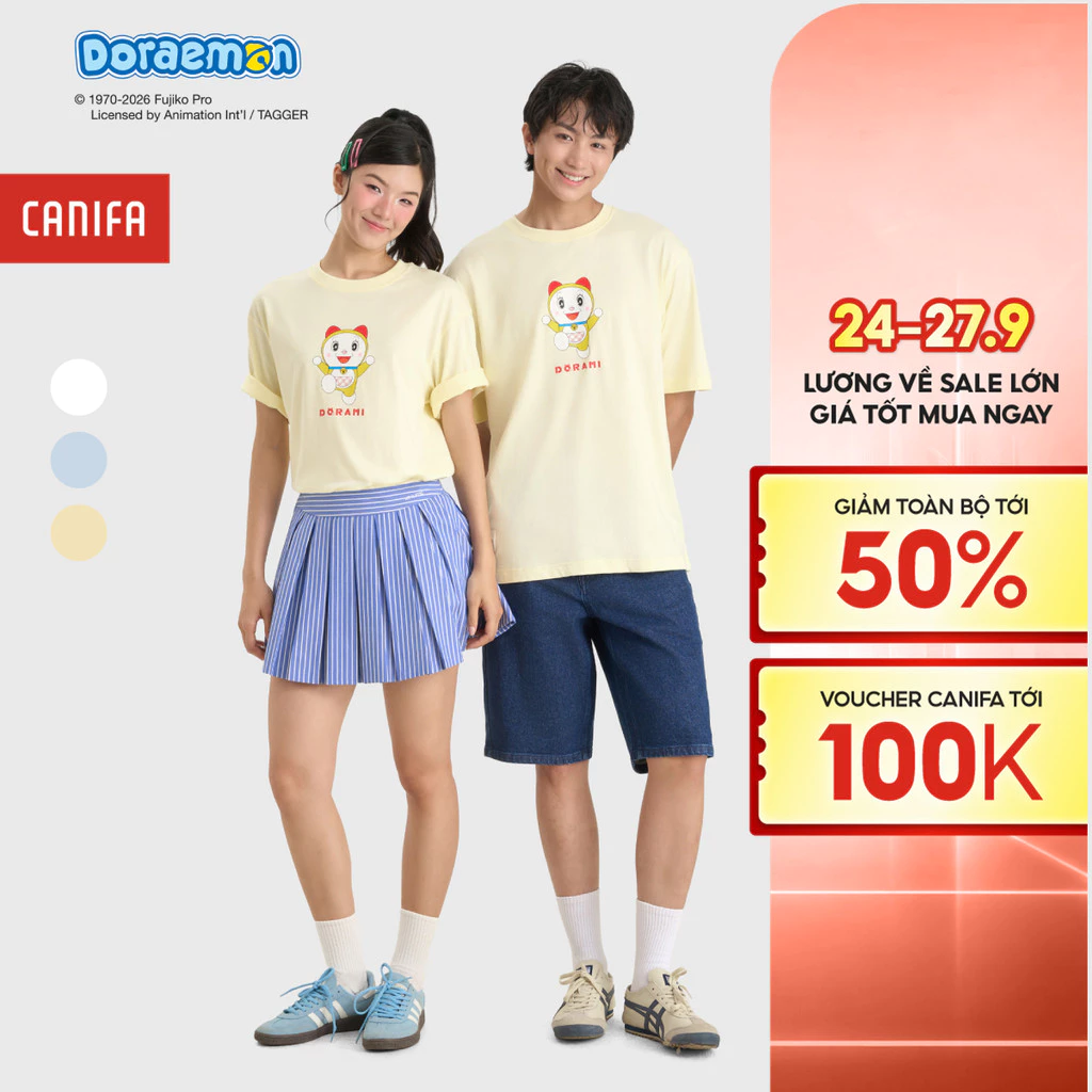 Áo phông unisex người lớn CANIFA Cotton USA 5TS26S004