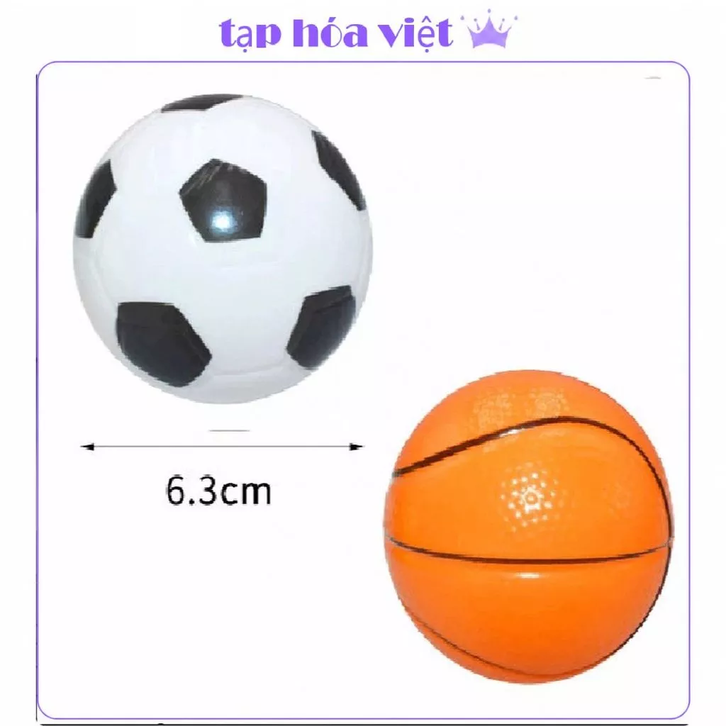 (5 QUẢ) BÓNG NHỰA trang trí bánh sinh nhật 6.3Cm, quả bóng đá nhựa trang trí