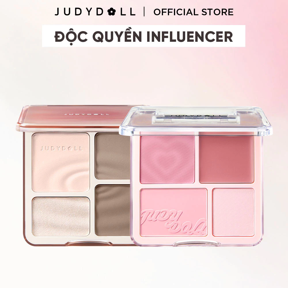 [KOL] Judydoll Combo Bảng tạo khối và Bảng má hồng Highlight Contour Palette & Blush Highlight Palette 9g