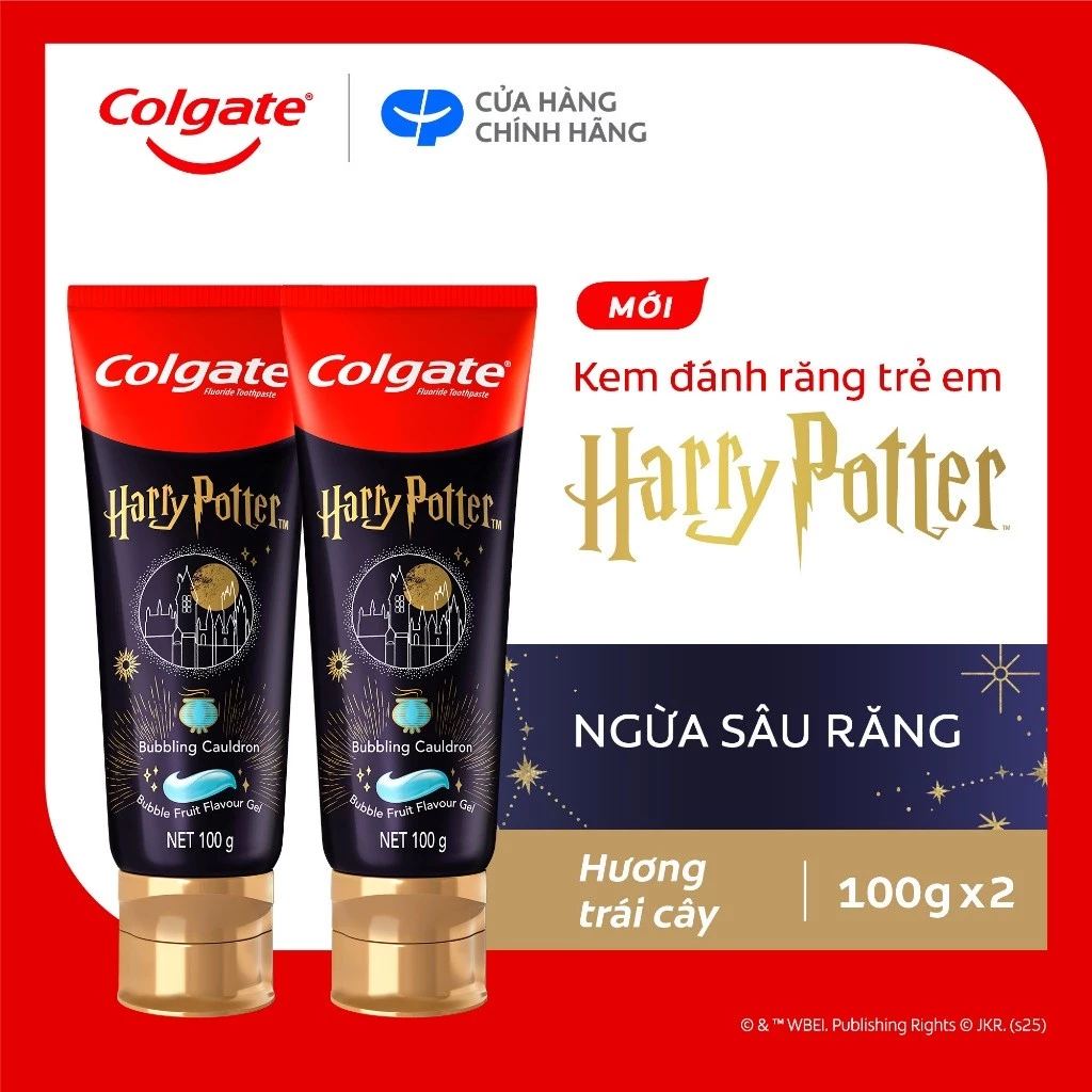 Bộ 2 kem đánh răng Colgate Harry Potter dành cho bé hương trái cây, ngừa sâu răng