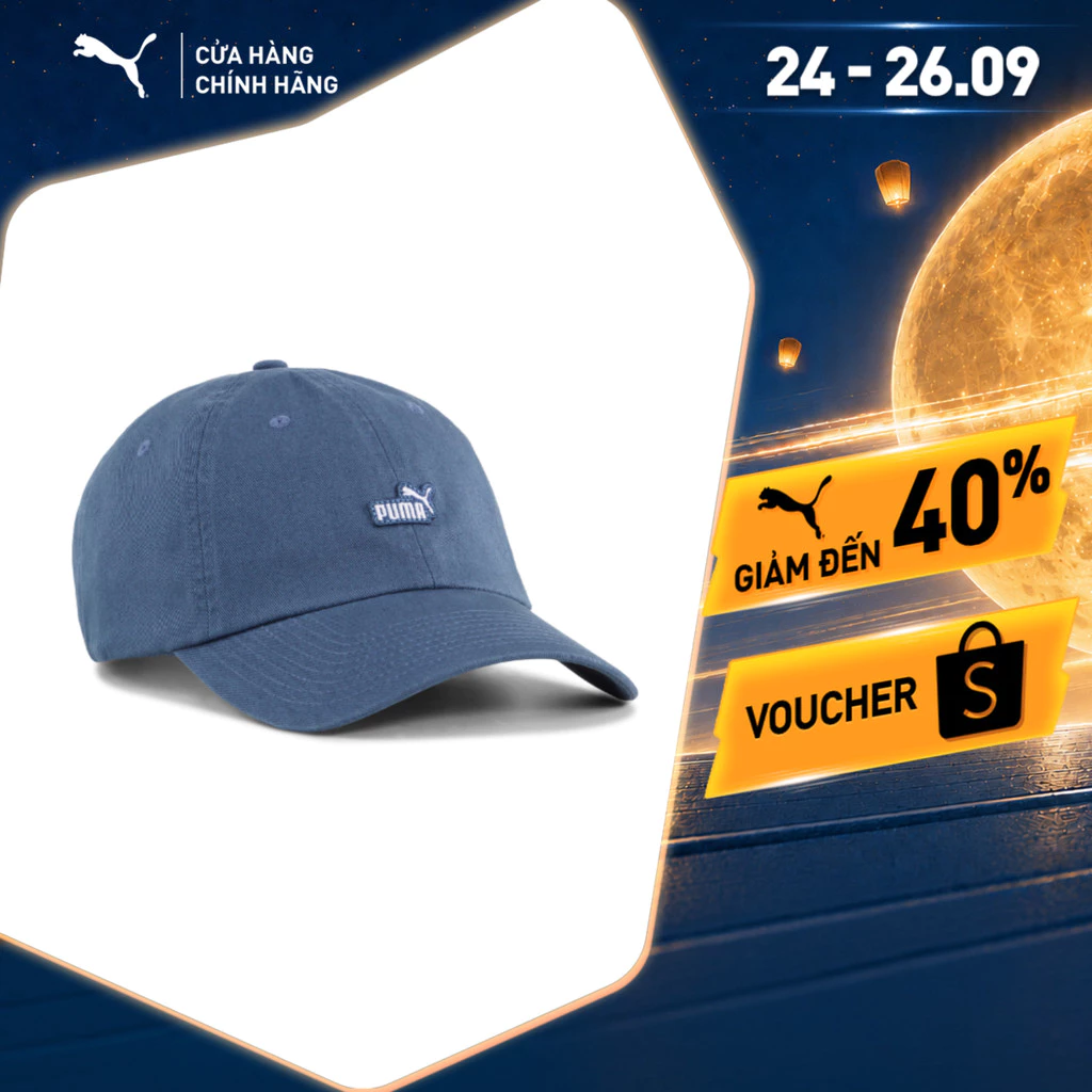 Nón Thể Thao PUMA Unisex ESS NO.1 LOGO PATCHPLUS DadCap Dark Indigo Màu Xanh