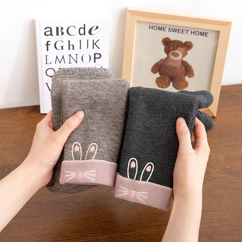 Quần legging lót lông thu đông cho bé gái, quần tất lót lông ấm áp, quần nhung dày thời trang cho trẻ em