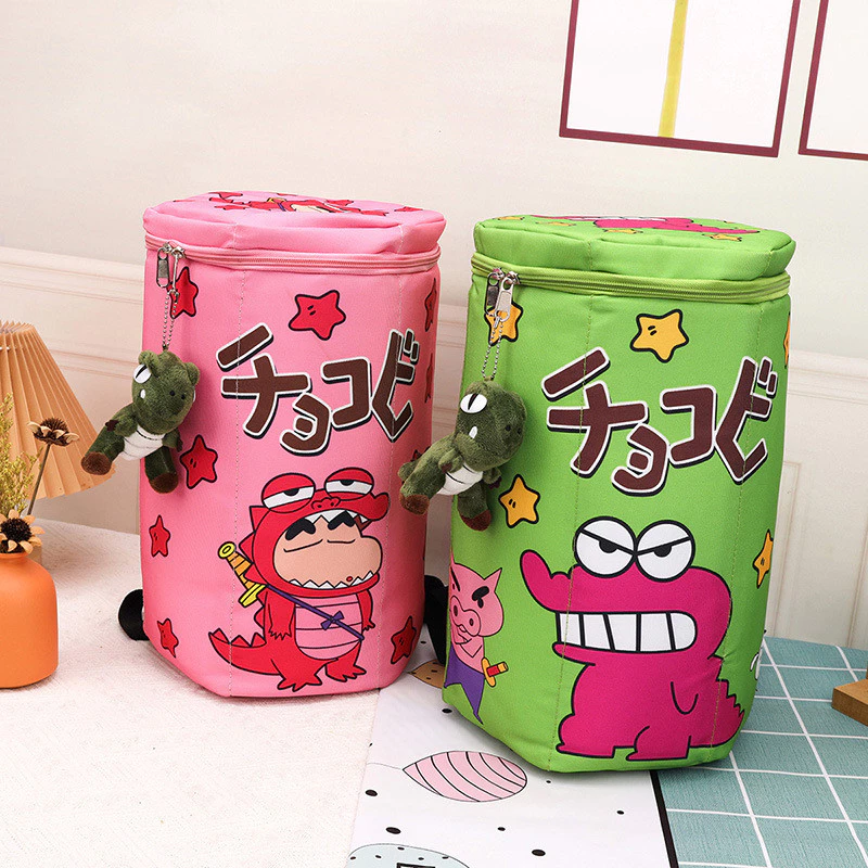 Ba lô dễ thương Crayon Shin-chan, túi xách hình xô 3D, túi đựng vợt dành cho bé trai và bé gái