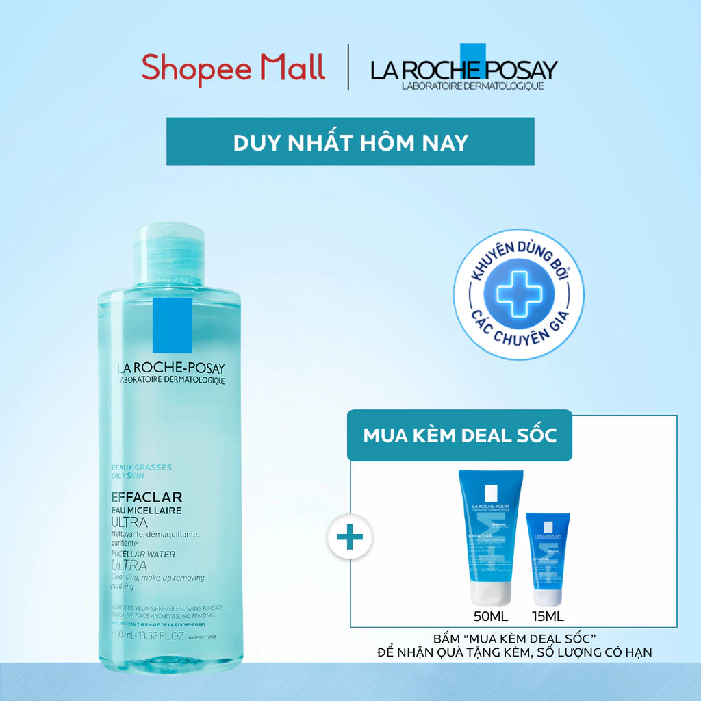 Nước tẩy trang làm sạch sâu da dầu nam & nữ La Roche-Posay Effaclar Micellar Water 400ml