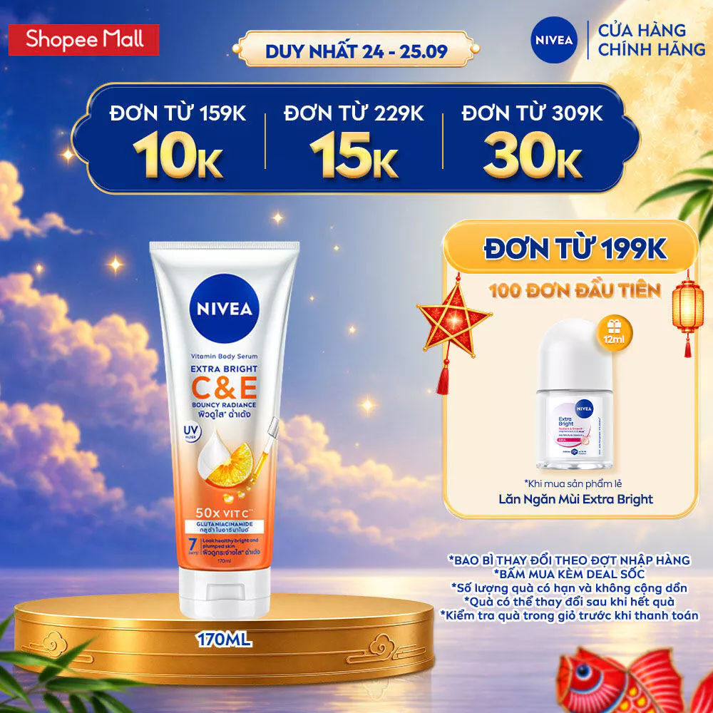 Sữa Dưỡng Thể NIVEA Vitamin C&E Sáng Mượt Da Sau 7 Ngày 170ml / Kem Body - 99189