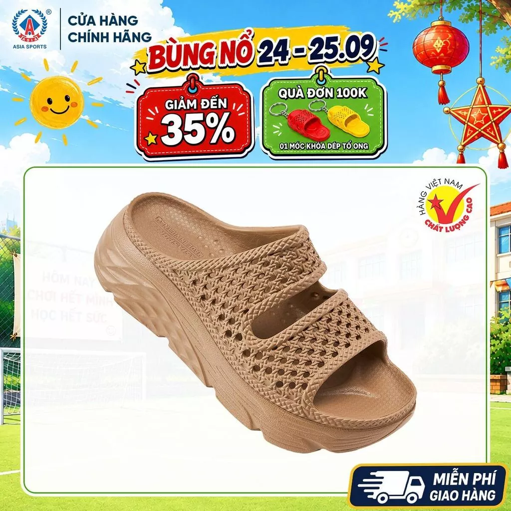 Dép Bánh Mì Nữ ASIA Đế Cao 5cm Siêu Nhẹ Tôn Dáng - Dép Lê Nữ Nhựa EVA Đi Trong Nhà Đi Chơi Êm Chân - DWE114