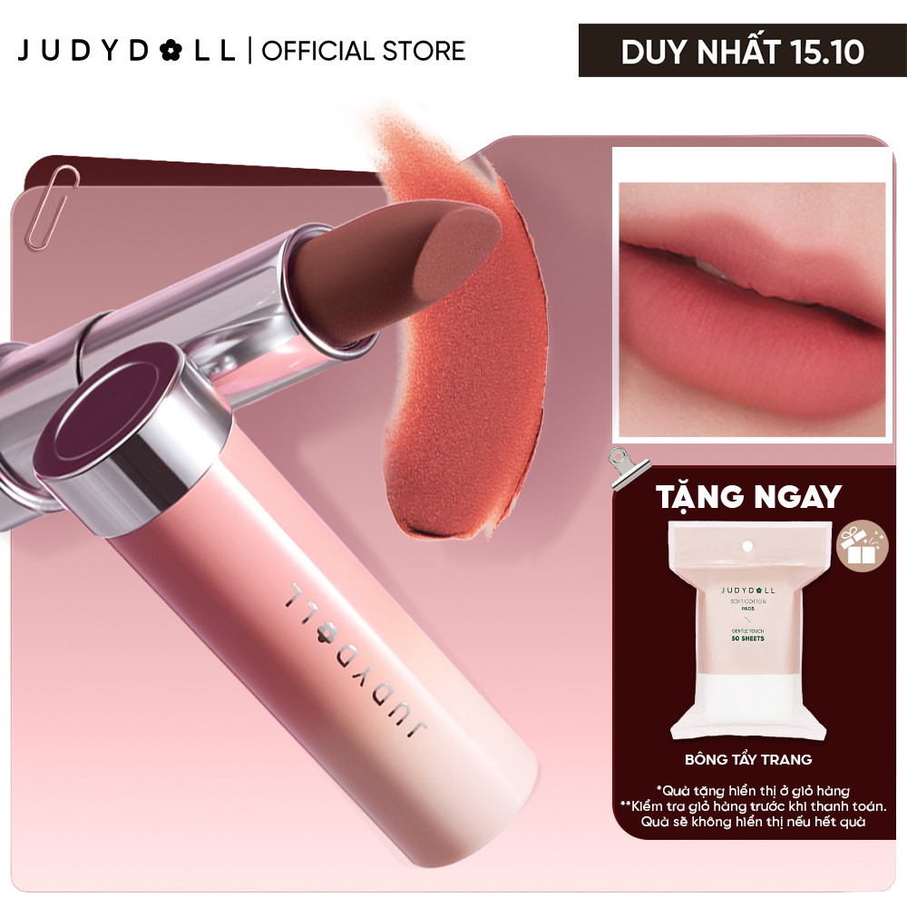 Son Lì JUDYDOLL Velvet Matte Lipstick Son thỏi Ẩm mướt Bơ mịn Mờ vân môi 3,6g