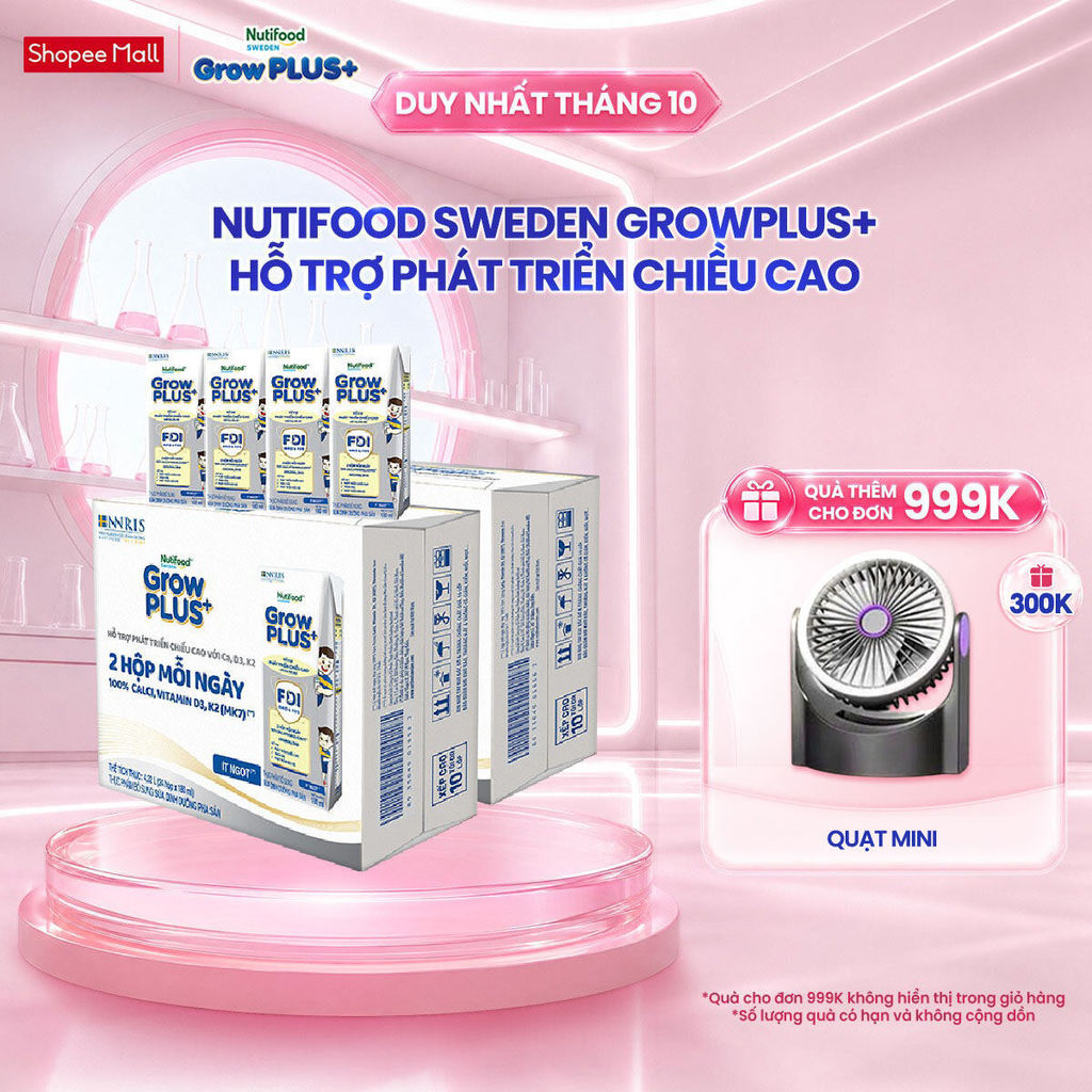 Combo 2 Thùng 24 Hộp Sữa Bột Pha Sẵn Nutifood Sweden GrowPLUS+ Cao lớn vượt…