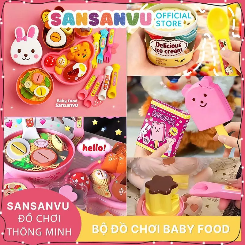 (Đủ Mẫu Mới Nhất) Đồ Chơi Cho Ăn Baby Food Sansanvu Bánh Pudding Dâu Tây Vui Nhộn Đồ Chơi Bánh Pudding Đồ Chơi Nhập Vai