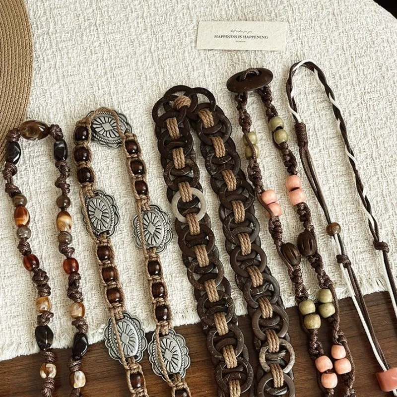 Dây đeo thắt lưng đơn giản dệt Bohemian 2026 Phong cách mới dành cho nữ Dây thắt lưng phù hợp