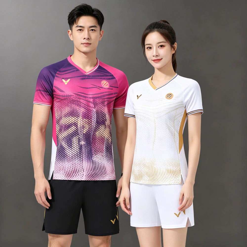 Mồ hôi thừa trong suốt nhanh chóng với tee sân thoáng khí này, vải bền phục vụ cầu lông bóng bàn và tập luyện thường xuyên | Mẫu 2230