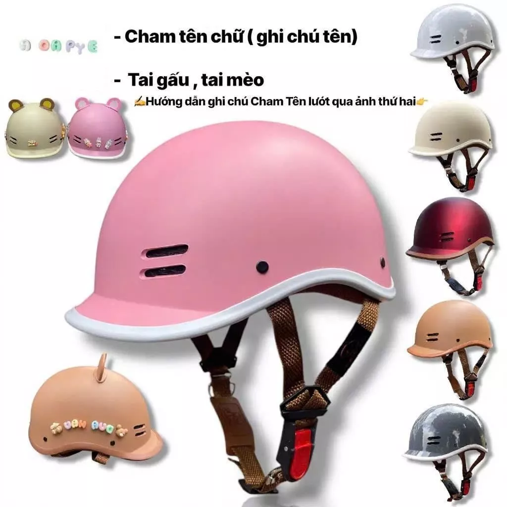 [ĐẠT CHUẨN] Mũ Bảo Hiểm Cá Heo Chuẩn Quatest 600g Siêu Nhẹ Freesize 53-58 cm - An toàn và thoải mái