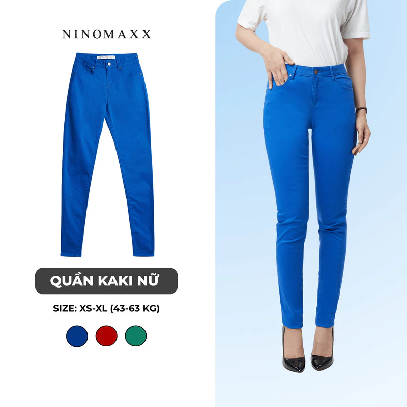 [CÒN SIZE 25, 26, 27, 28, 29] Quần Kaki Nữ Dài Ôm Dáng Chất Thun Co Giãn NINOMAXX 1609165