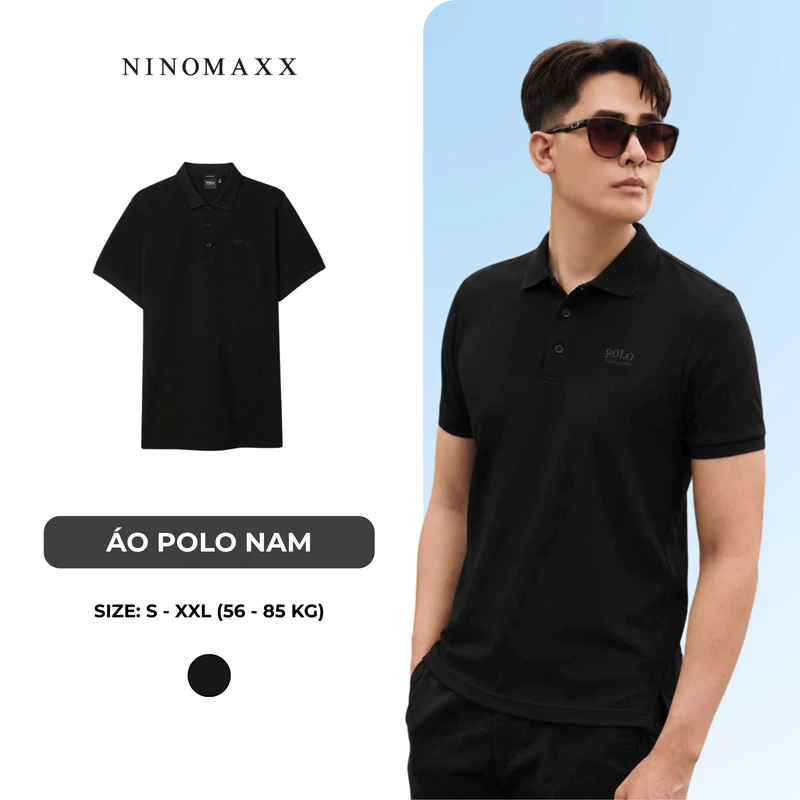 Áo Polo Nam Trơn Cao Cấp Ninomaxx Form Travel Fit DENSECOTTON Thấm Hút Giữ Form Tốt 2505006