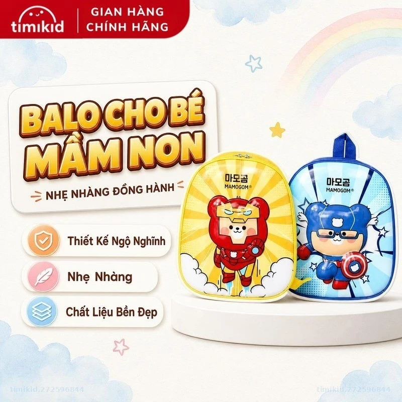 Balo Mamogom siêu anh hùng cho bé mầm non đi học