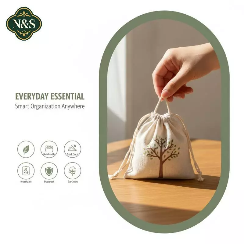 NS Sáng Tạo Họa Tiết In Hình Túi Xách Cotton Gói Nhà Thơ Dây Rút Túi Quà Tặng Gói Miệng Túi Bảo Quản Quà Giáng Sinh Túi Quà Tặng NS