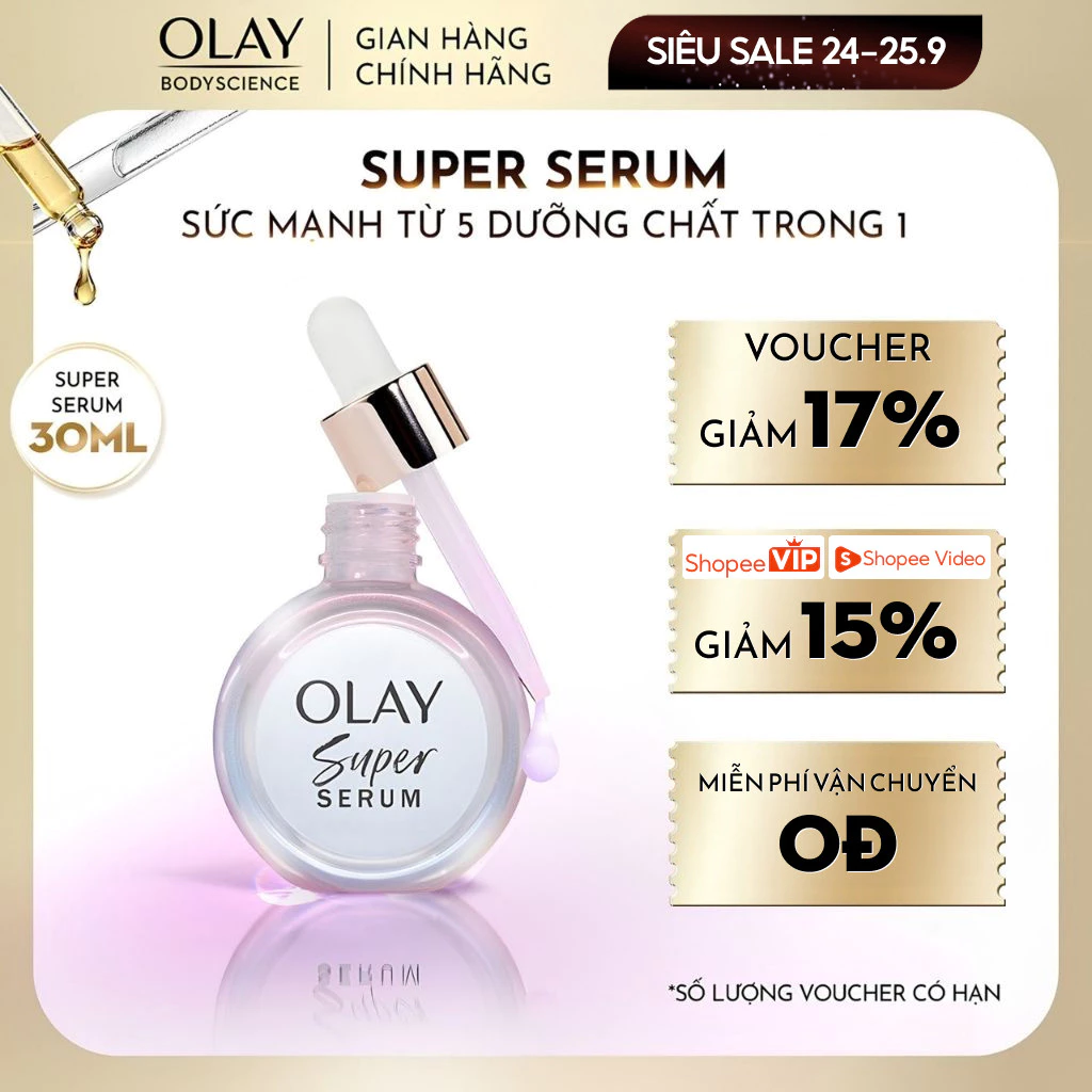 [KOL] Super Serum OLAY 5 Dưỡng Chất Trong 1 Chai 30ml