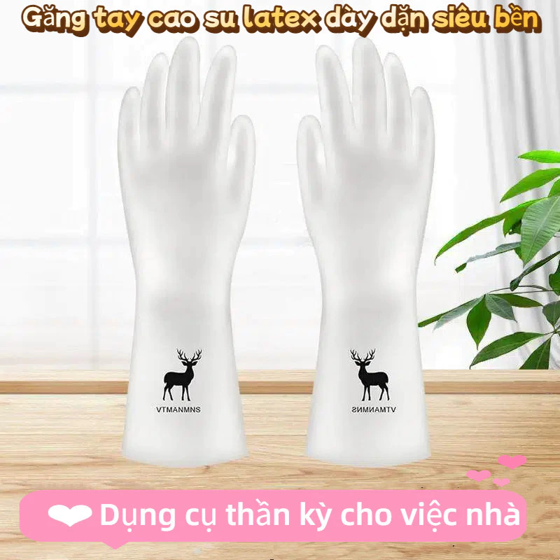 Găng tay cao su dày dặn siêu bền, dụng cụ thần kỳ cho việc nhà: rửa bát, vệ sinh và giặt đồ