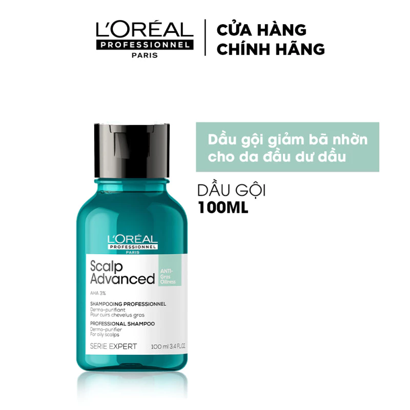 [GIFT] Dầu gội giảm bã nhờn cho da đầu dư dầu L'Oréal Professionnel Scalp Advanced 100mll