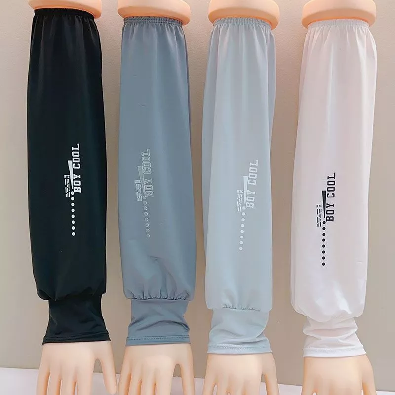 Nam Thoáng Mát Rời Băng Lụa Tay Mùa Hè Chống Nắng Thoáng Khí Lái Xe Câu Cá Ngoài Trời Đi Xe Cực Rộng Tay Áo
