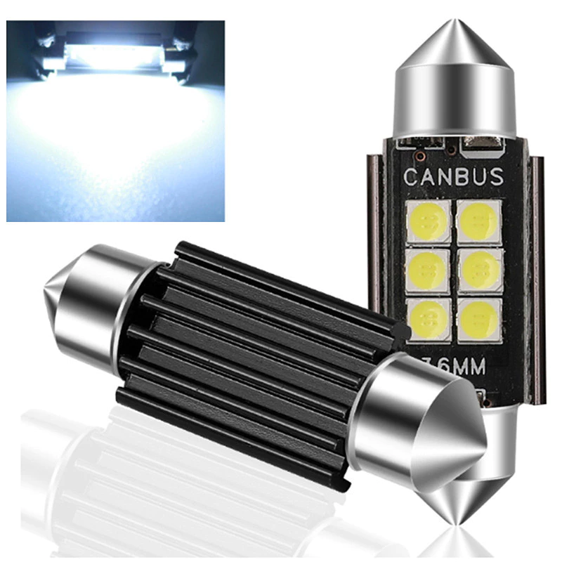 Đèn LED gắn nóc xe 12V, đèn chiếu biển số, bóng đèn hai đầu dạng dây, phụ kiện nội thất ô tô