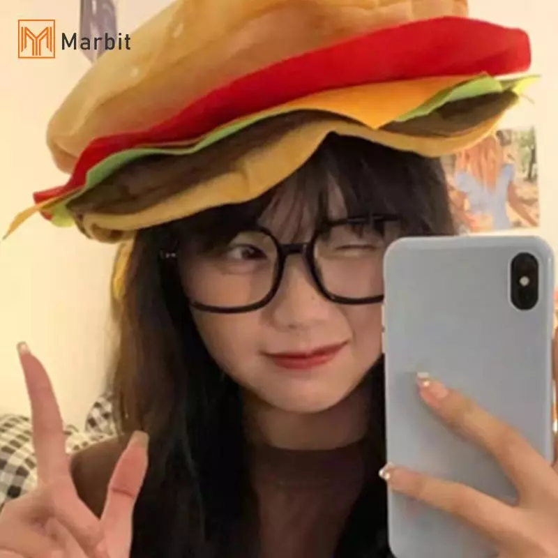 [Mar-T] Mũ Burger ngộ nghĩnh đa năng dễ thương thời trang Mũ cá tính thông thường