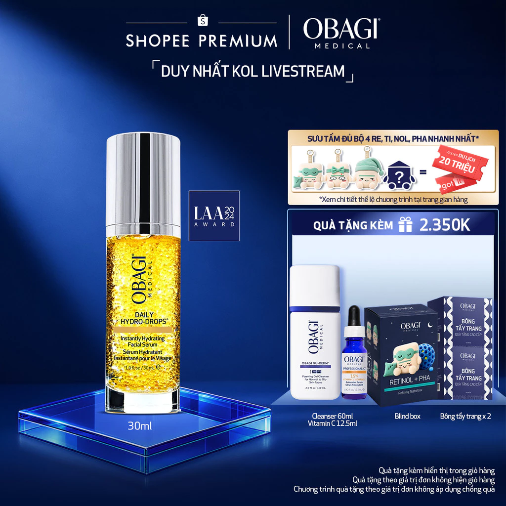 [Hannah x Obagi] Serum Vitamin B3 Cấp Nước Dưỡng Ẩm & Phục Hồi Da Obagi Daily Hydro-Drops 30ml