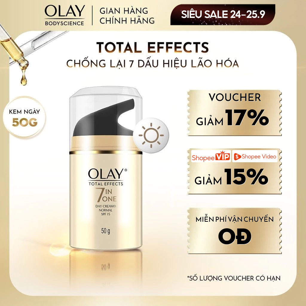 [LIVE] Kem Dưỡng Ban Ngày OLAY Total Effects 7in1 Hạn Chế Và Bảo Vệ Da Khỏi 7 Dấu Hiệu Lão Hóa 50G