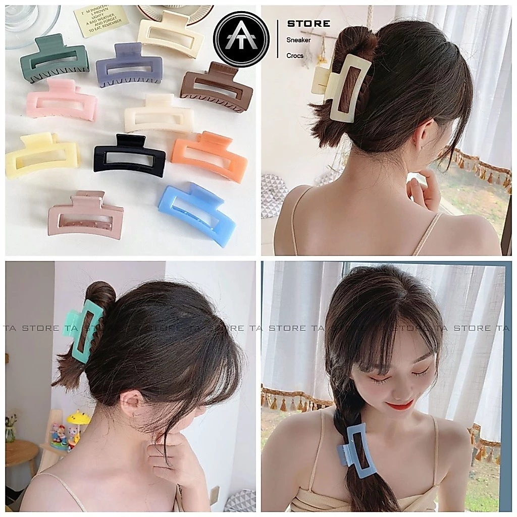 Kẹp tóc chữ nhật size 8cm phong cách hàn quốc