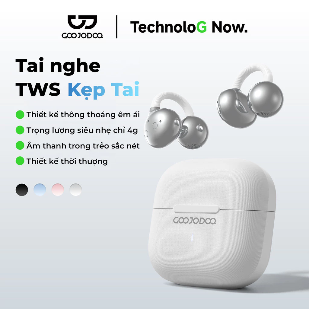 GOOJODOQ Tai nghe Bluetooth  J248, Bluetooth 5.3, IPX5, Micrô tích hợp, Tai nghe kẹp không dây, Điều khiển cảm ứng thông minh, Pin 250mAh, Tuổi thọ pin 5-6 giờ