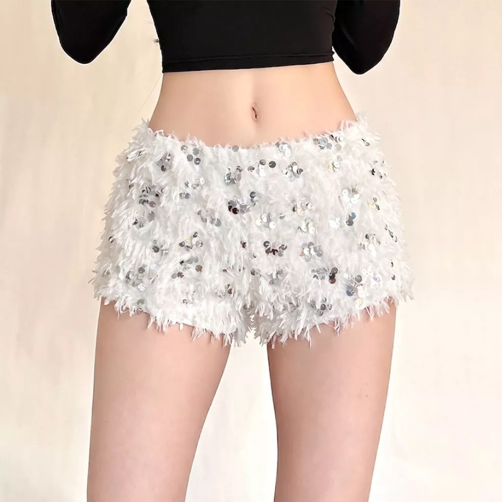 Quần Lông Kim Sa Cạp Trễ Dáng Ngắn Style Cá Tính Q149 - Fashion 73