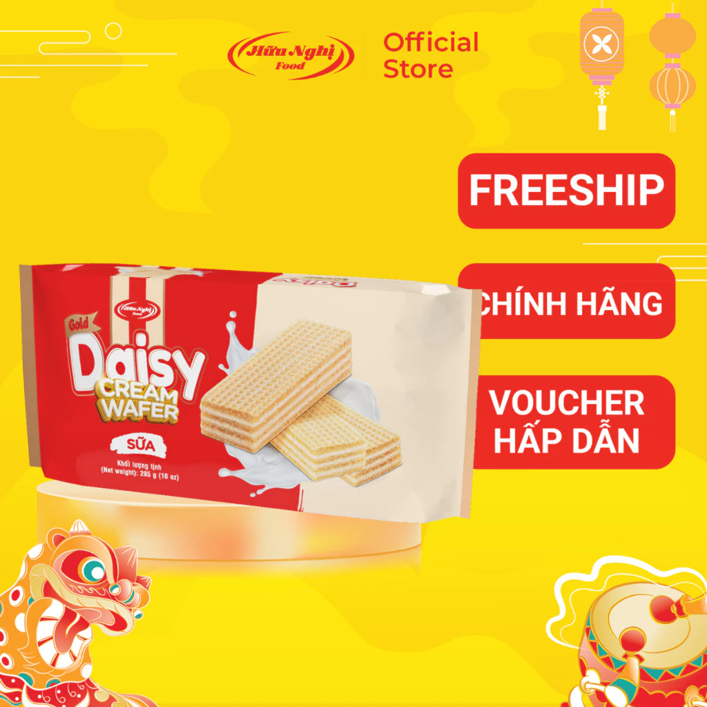Bánh Gold Daisy kem xốp sữa 285g Hữu Nghị