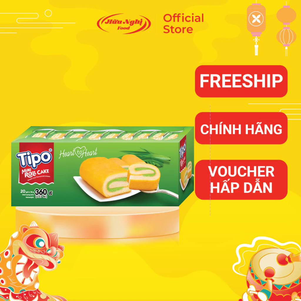 Bánh Bông Lan Cuộn Cốm Tipo 360g