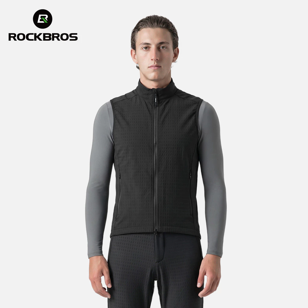 ROCKBROS Áo Vest giữ nhiệt lót lông cừu nam chống gió & chống thấm nước Đồ thể thao ngoài trời thấm mồ hôi và thoáng khí