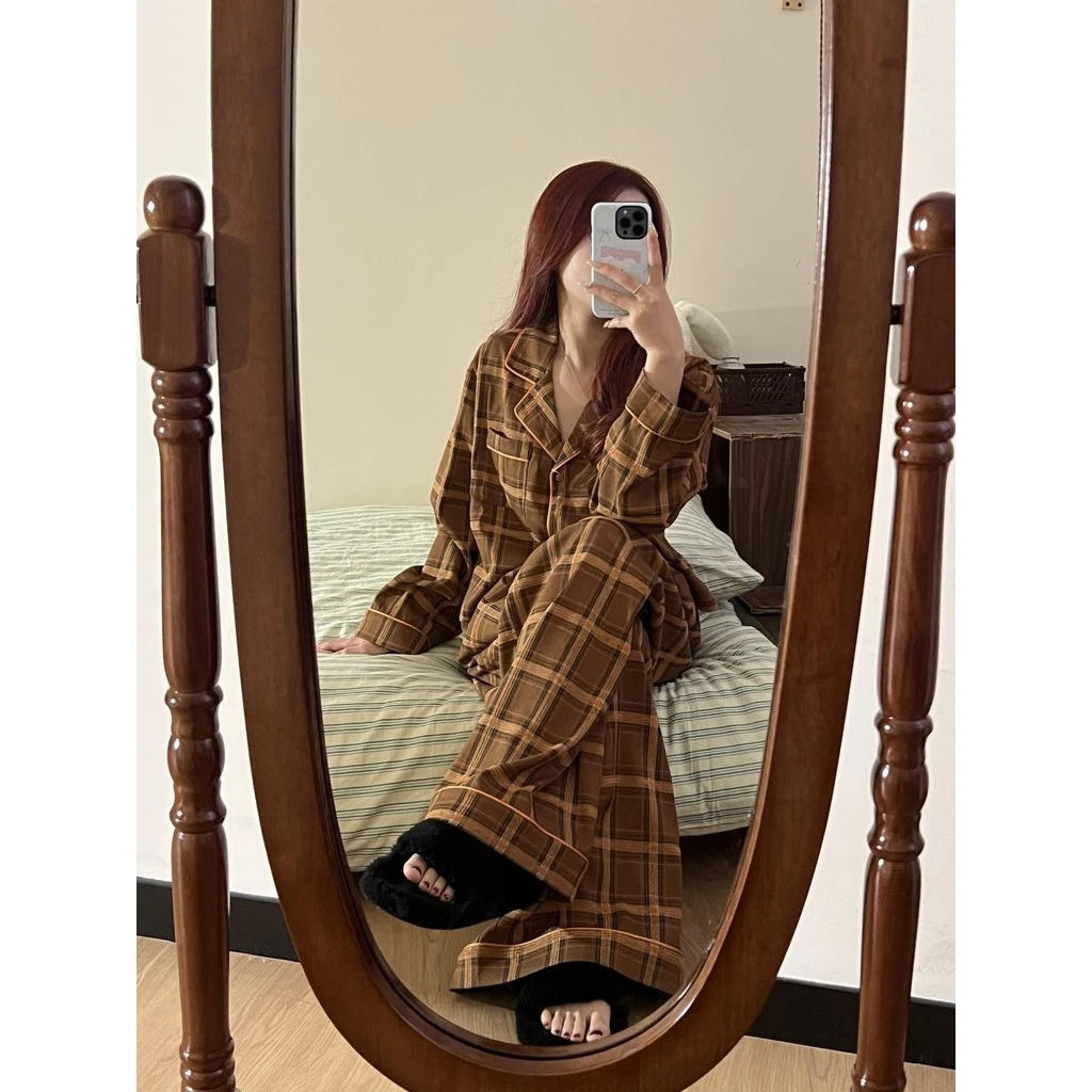 Order - Bộ Đồ Ngủ Cardigan Dài Tay Quần Thoải Mái, Thích Hợp Mặc Nhà Mùa Xuân Thu