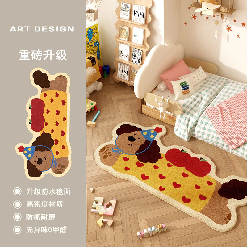 [Sản phẩm mới] Phim hoạt hình dễ thương Giả Cashmere Thảm phòng khách Chống mài mòn Dễ chăm sóc Phòng ngủ Chăn đầu giường Chống trượt