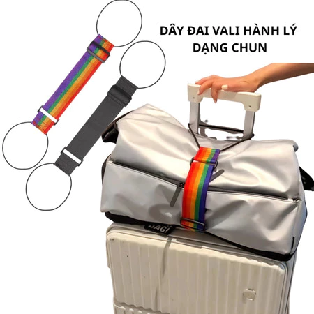 Dây đai chun cố định hành lý, dây đai cố định túi vào vali du lịch-TOOLIX