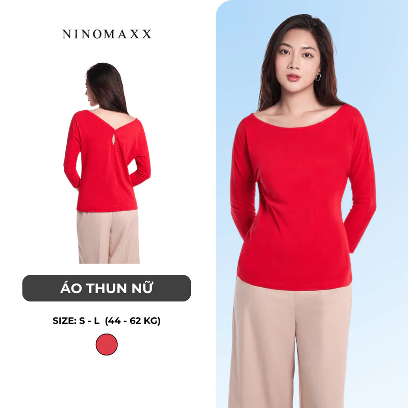 [CÒN ĐỎ] Áo Thun Nữ Tay Dài Cotton N&M Thương Hiệu NINOMAXX 1811099