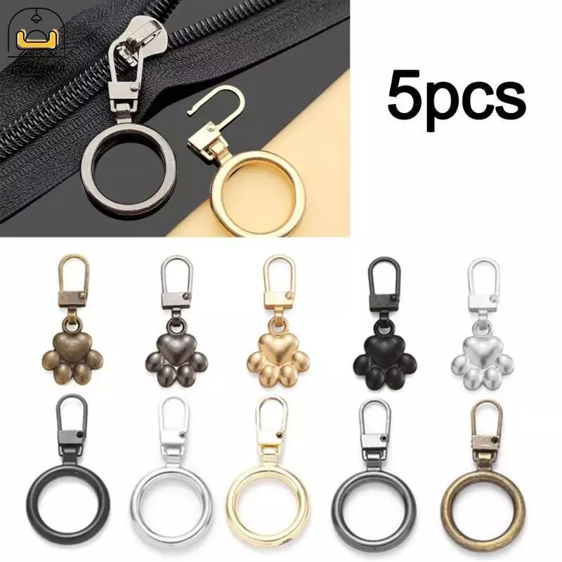 GUOUQNA Kim Loại Có Thể Tháo Rời Khóa Kéo Thanh Trượt Đầu Thay Thế Tab Dây Kéo DIY May Bapas Ví Sửa Chữa