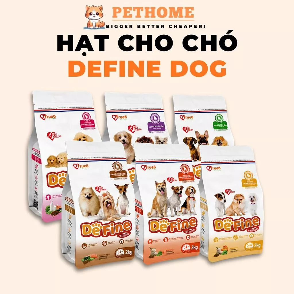 Hạt Thức Ăn DeFine Dog Cho Chó Trưởng Thành, Hỗ Trợ Tiêu Hóa, Da Khỏe Và Lông Mượt - 500g, 2kg