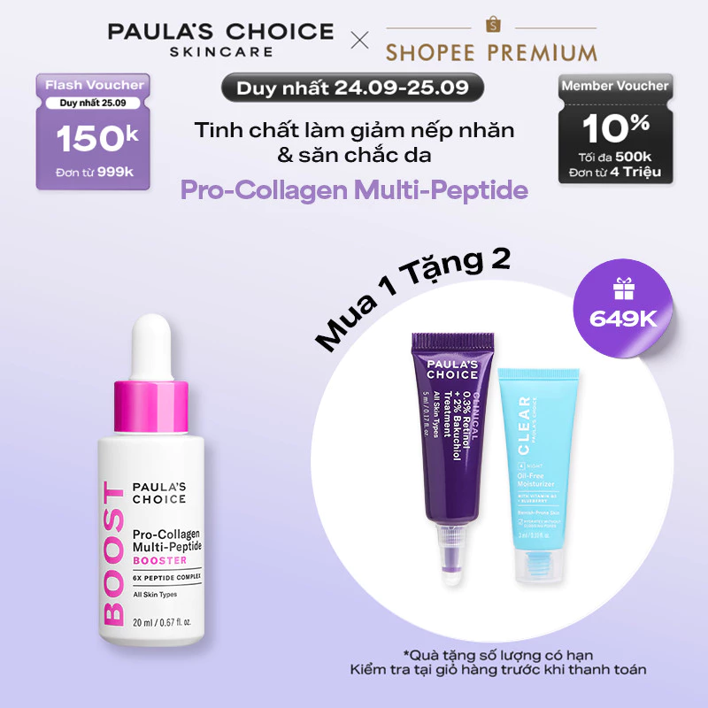 Tinh chất làm căng mịn làm giảm nếp nhăn và săn chắc da Paula's Choice Pro-Collagen Multi-Peptide Booster 20ml 3020