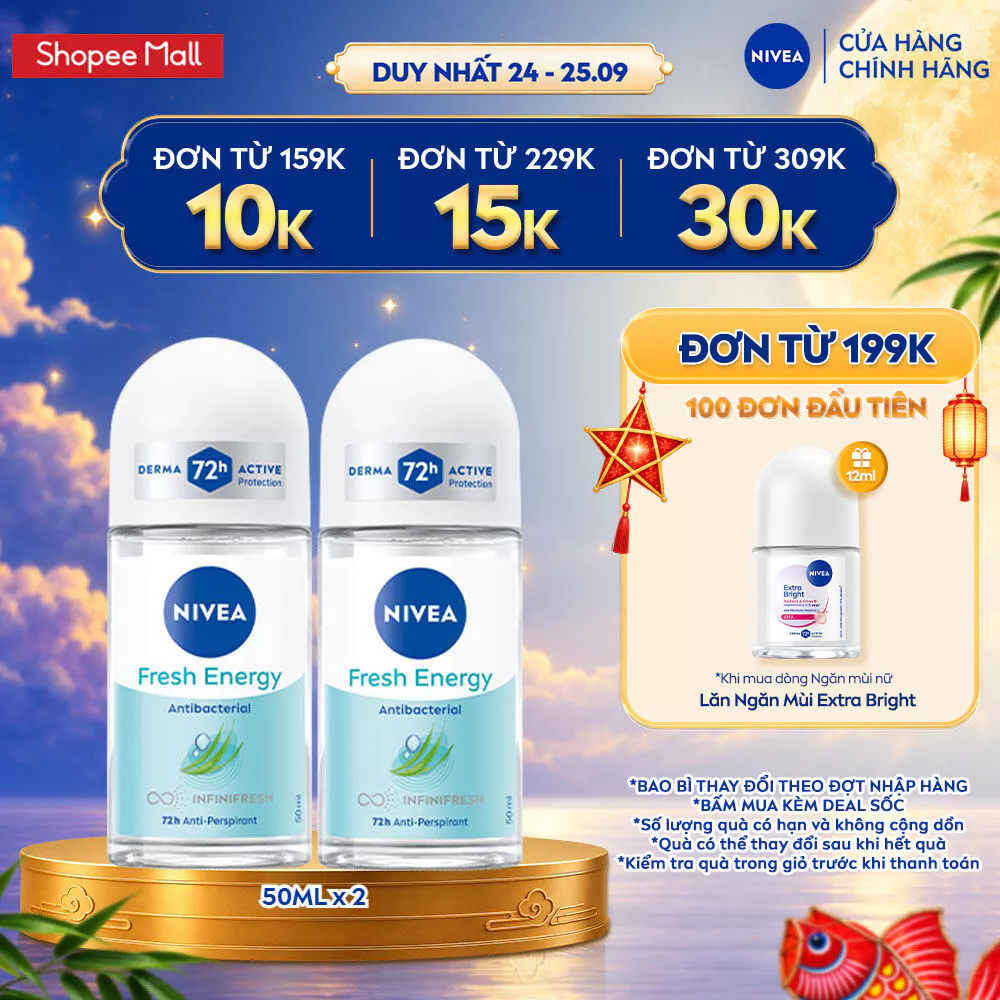 Bộ 2 Lăn Ngăn Mùi NIVEA Tươi Mát Sức Sống (50 ml) - 83754x2
