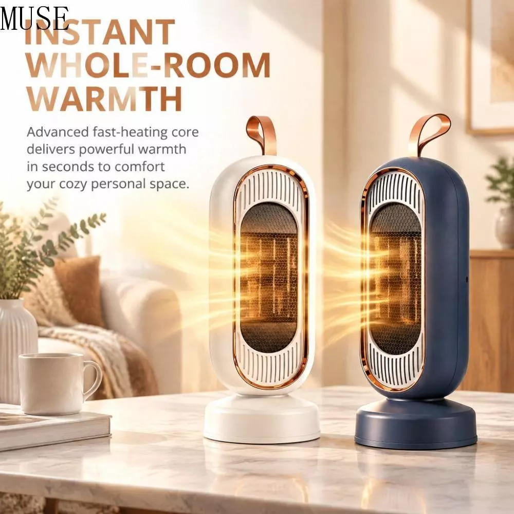 Máy sưởi để bàn MUSE, Máy sưởi đứng để bàn bảo vệ đa an toàn Max Power 2000W, Máy sưởi ấm nhanh PTC Máy sưởi điều chỉnh gió 3 tốc độ nhỏ gọn dọc với máy tạo độ ẩm